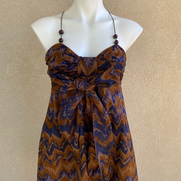 Chevron Print Multi Way Boho Chic Bead Lined Dress - Picture 3 of 9